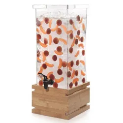 Купить диспенсер для сока rosseto beverage ld131, 15,1л 24,9х24,9см h59,7см, бамбук/акрил – цена от завода, доставка до двери | RuOborudovanie.ru