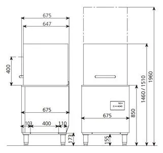 Посудомоечная машина Kocateq KOMEC-H500 купольная с дозат.ополаск, без дозат.моющ.средств – купить по цене завода