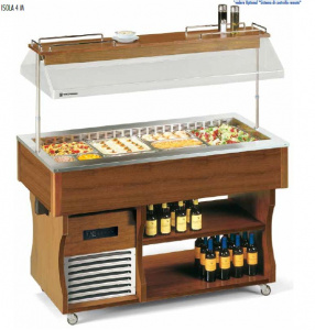 Стол шведский охлаждающий островной Isola 4 M свет.орех