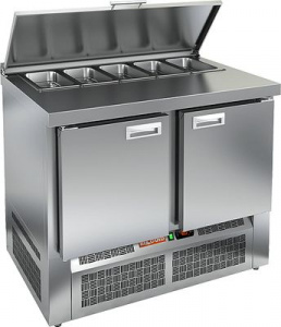 Стол для салатов Hicold Sle1-11Gn О  (+2+10) остров. 2 двери, 1000х700х850мм