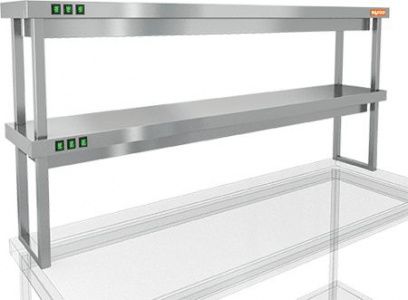 Полка тепловая Hicold TP2-18/3 двухъярусная настольная (1800х300х800мм)