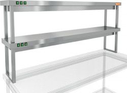 Полка тепловая Hicold TP2-16/3 двухъярусная настольная (1600х300х800мм) – купить в RuOborudovanie.ru с доставкой до двери Купить полка тепловая hicold tp2-16/3 двухъярусная настольная (1600х300х800мм) – цена от завода, доставка до двери | RuOborudovanie.ru
