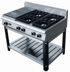 Плита газовая Grill Master Ф6ЖТЛСПГ на подставке (1 закрытая и 4 открытых горелки) – купить в RuOborudovanie.ru с доставкой до двери Купить плита газовая grill master ф6жтлспг на подставке (1 закрытая и 4 открытых горелки) – цена от завода, доставка до двери | RuOborudovanie.ru