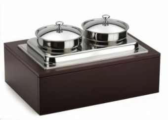 Мармит Pintinox 51135556 венге настол. (чафиндиш) для 1-х блюд (2 кастрюли по 5л с крыш) дерев.подст. – купить по цене завода